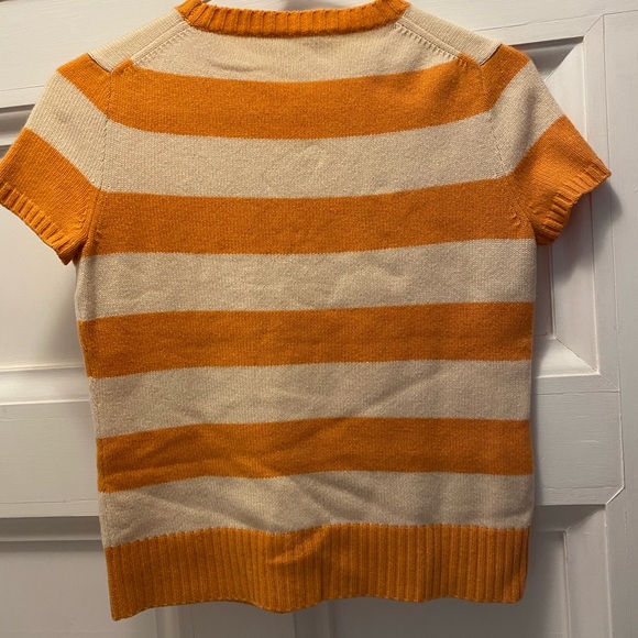 J. Crew Orange and Cream Knit Sweater Small - Picture 4 of 5